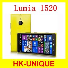 Original Unlocked Nokia Lumia 1520 cell phones Quad Core 6.0 inch Touch Screen 3400mAh 32GB storage 20MP camera Free shipping