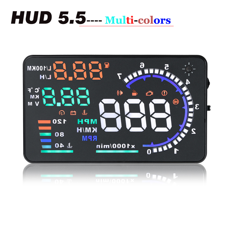 A8 hud 5.5  hud    obd 2 ii   headup  rpm    kph   multi-