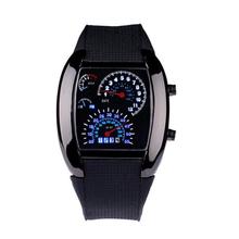 Hot Marketing New Fashion Aviation Turbo Dial Flash LED Watch Gift Mens Lady Sports Car Meter Sep4