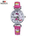 Hello Kitty Watch Children s Watches Leather Kids Watches Girl Cartoon Watch Baby Clock Children Gift