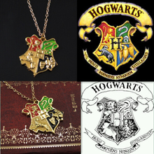 HOT Sale Harry Potter Jewellry Hogwarts School Badge Necklace College Pendant Chain Necklace Fashion Movie Jewelry