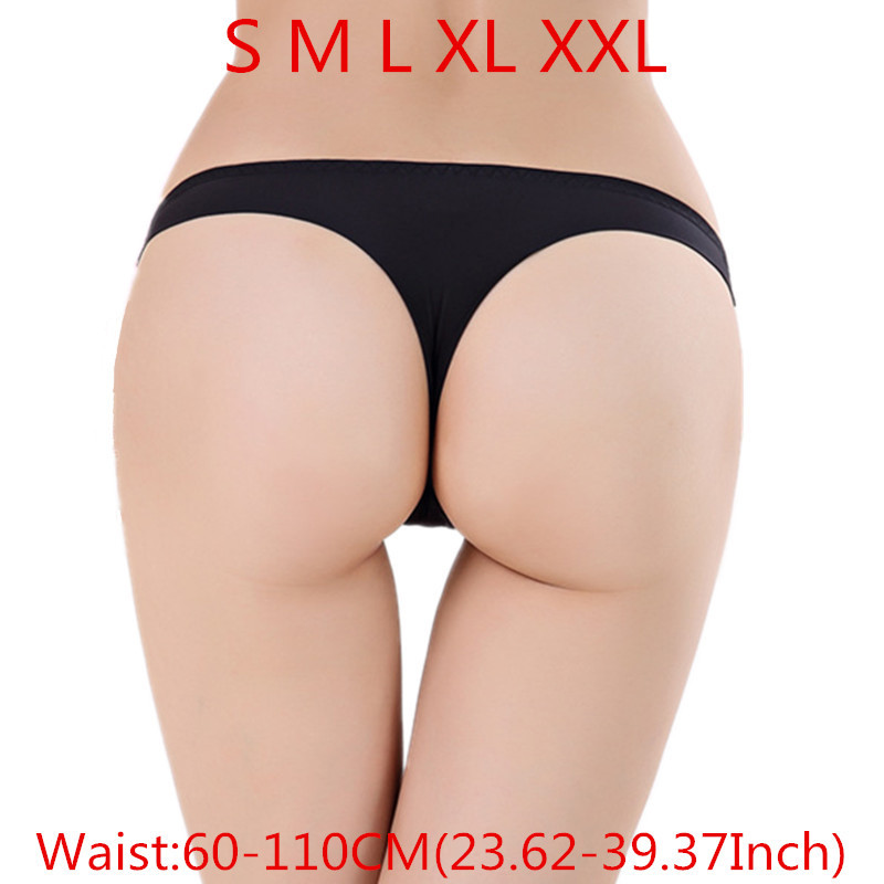 S M L XL XXL Plus Size Panties Sexy Woman Thongs Tangas Lady Invisible Underwear Womens