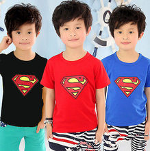 Love Kids Baby Boys Clothes Cool Summer Superman Short Sleeve T shirt Cotton Tops Clothes LXL