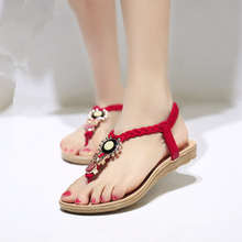 Women Sandals Ankle-Strap Flat Sandals Summer Shoes Women 2016 Flip Flops Sandale Femme Plus Size 41 42