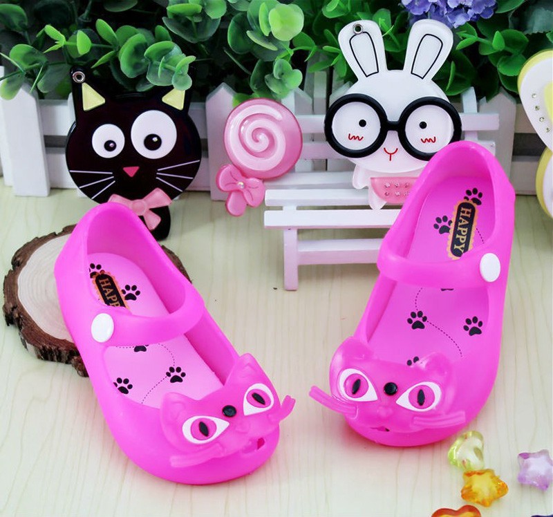 Baby girls sandals summer style Mini Melissa kid shoes high quality Cartoon cat jelly Bow Shoes fashion calcados infantil menina (1)