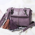 Chic Woven Pattern Japan Korean Style Women Fringes Shoulder Bag Stylish Designer Tassels Handbag Classy Crossbody