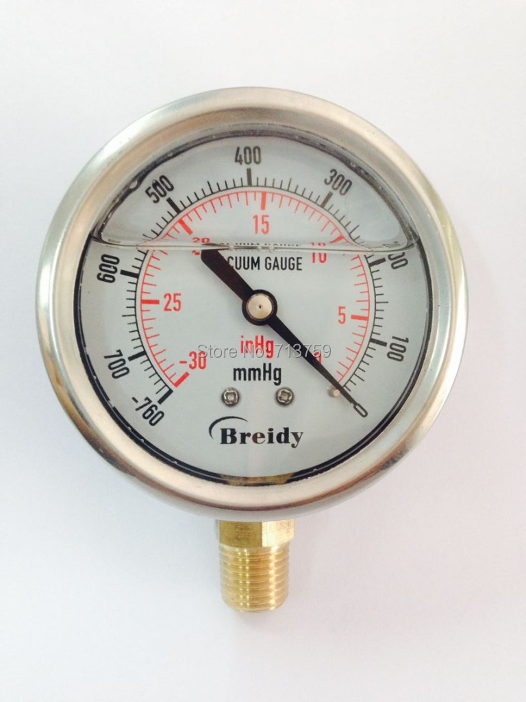 Stainless steel Vacuum Gauge Air Manometer Pressure Gauge Quakeproof 30