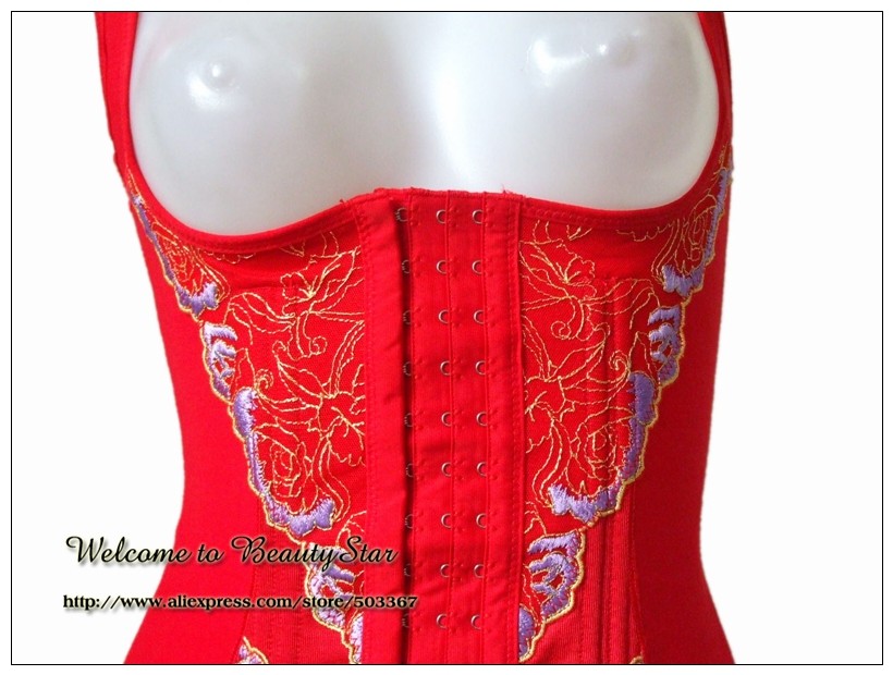 Asian Sz Autumn New Red Underbust Women Intimates Steel boned Body shaper Waist control Firm shapewear Waist shaper Tight Tops (8)