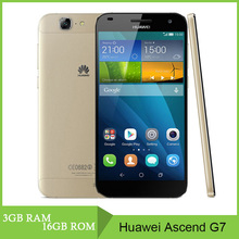 Original Huawei Ascend G7 5.5” EMUI 3.0 4G LTE 2G RAM 16G ROM Smart Phone Quad Core Dual SIM WCDMA 5000mAh Battery Cells Phone