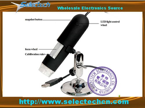 Free Shipping  USB  microscope 400X 1.3 Mega Pixel  with measurement software and 8 LED lights SE-M400