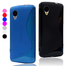 Soft Skin Gel TPU S Line Grip Soft Cover Case For LG D820 Nexus5 mobile Phone Case fits Nexus 5 Case Free Shipping