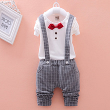 New 2015 Spring Fashion Baby Boy Clothes Gentleman Suit Long Sleeve tie T shirt Pants 2