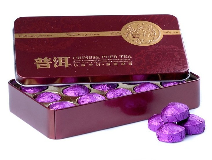 Pu er tea iron box packed tuo cha puer small tea mini tuo raw super health
