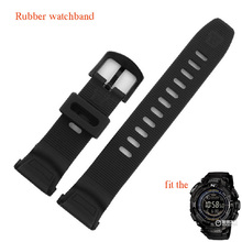 Black special watchbands rubber sport watches belt straps fit PRG-130Y/PRW-1500Y Climbing swimming watch accessories waterproof