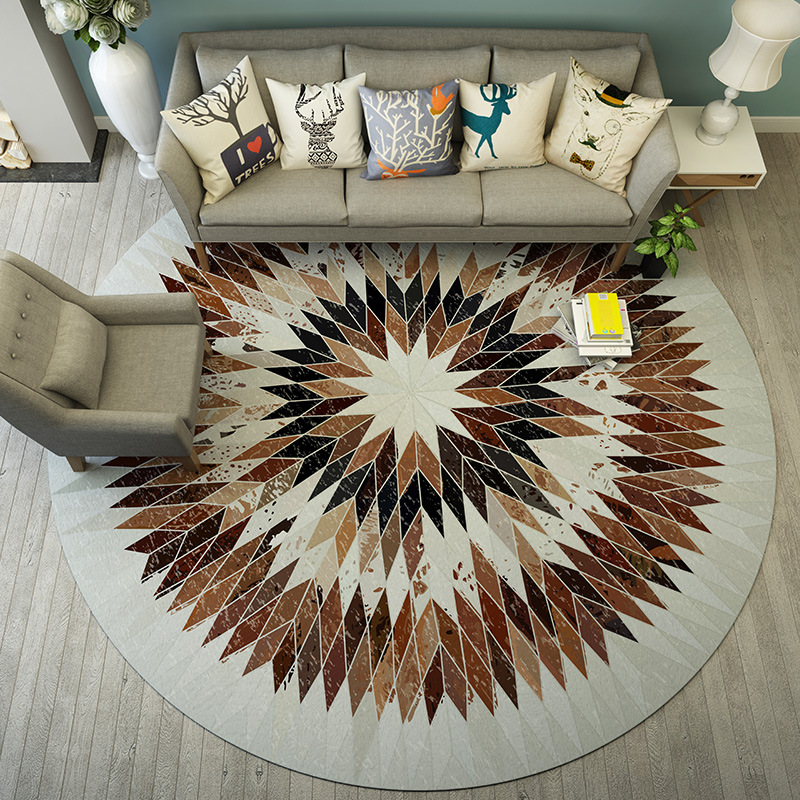 Color : Black, Size : 120cm/47.2inches CarPet Area Rugs Rug Dining Table Round mat Computer Chair Cushion Creative Living Room Coffee Table Fashion Decorative Rugs Area Rugs 
