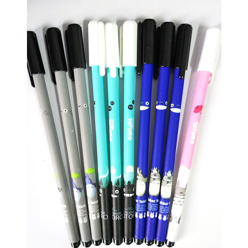 12pcs/lot Cute Totoro gel pens for writing My Neighbor 0.38mm Black ink pens Kawaii stationery canetas Office school supplies