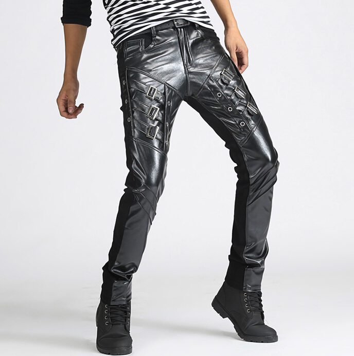 Leather Pants Pantalon De Latex Negro Hombre Vaqueros Negros
