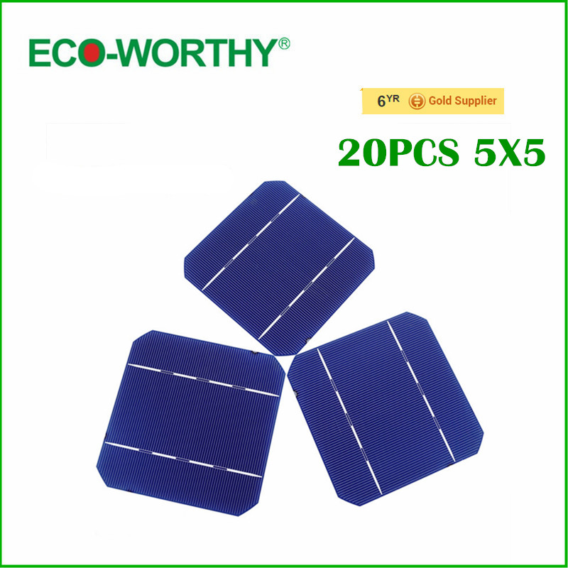 DIY 50w Solar Panel 20 pcs 5x5 A Grade Monocrystalline Solar Cell 