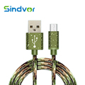 Sindvor Micro Usb Cable 1m Nylon Camouflage Green Moble Phone Cable For Samsung Xiaomi LG Android