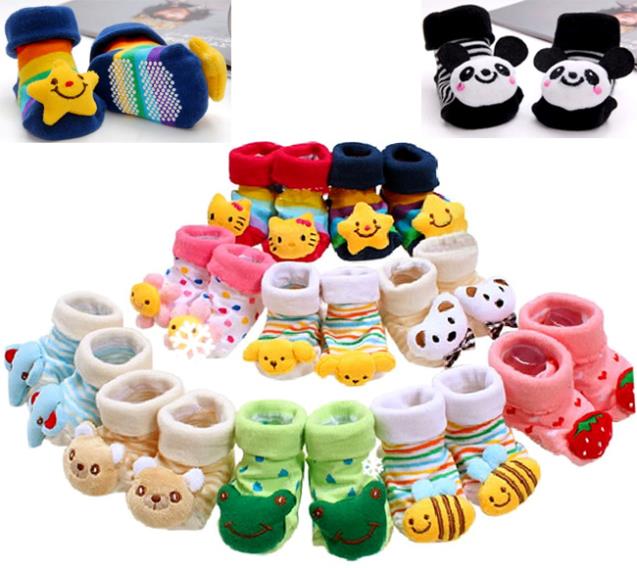 Cute Newborn Lovely Baby Girl Boy Unisex Anti slip Socks Animal Boots 0 6 Months