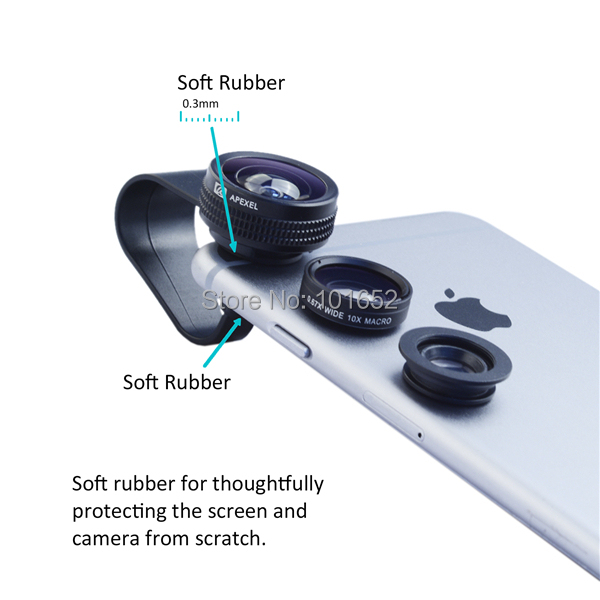 Гаджет  2PC 3-In-1 Clip-On 180 Fisheye + 0.67X Wide Angle+ 10X Macro Lens for iPhone/Samsung quality good more than Mpow(No dark Circle) None Телефоны и Телекоммуникации