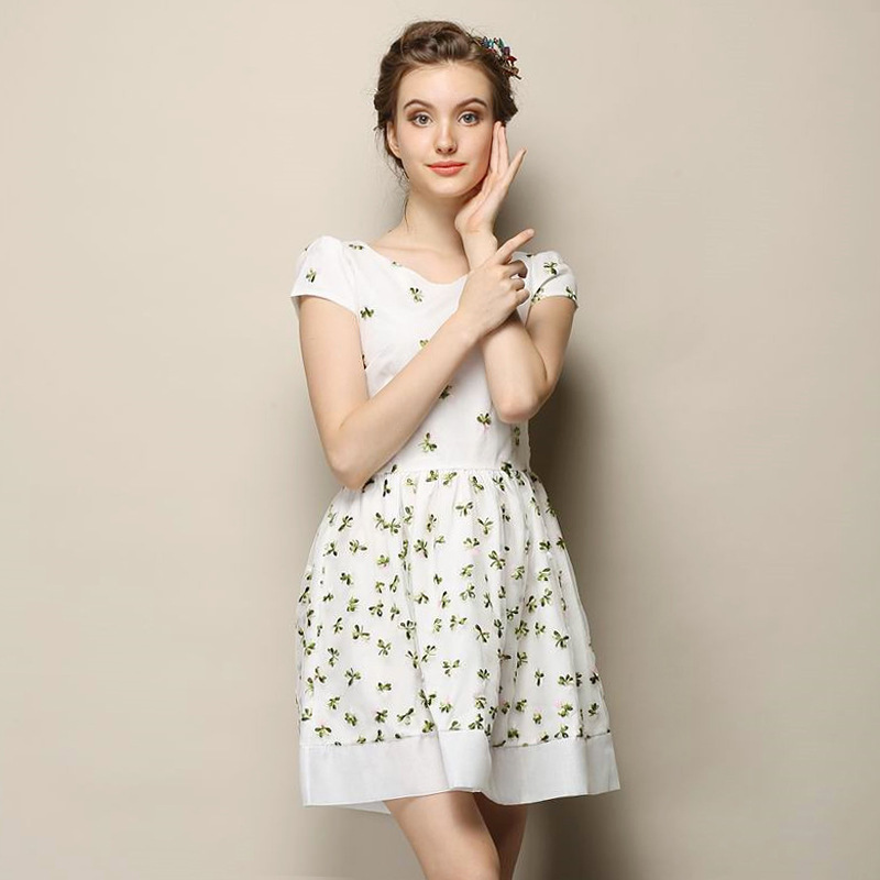 2015 summer women vestidos fashion short sleeve v...