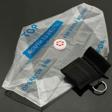 Great CPR Mask Keychain Emergency Face Shield First Aid Rescue Bag kits Default Blue Color