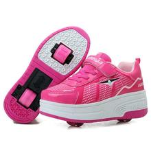 2016 Children Heelys Kids Fashion Sneakers With Two Wheels Skate Roller Shoes Ultra-Light Boys Girls Shoes 28-40
