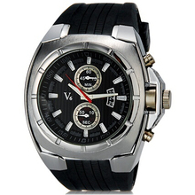 V6 Super Speed Men s sports watches Fashionable Wrist Watch with Calendar Function rubber strap watch