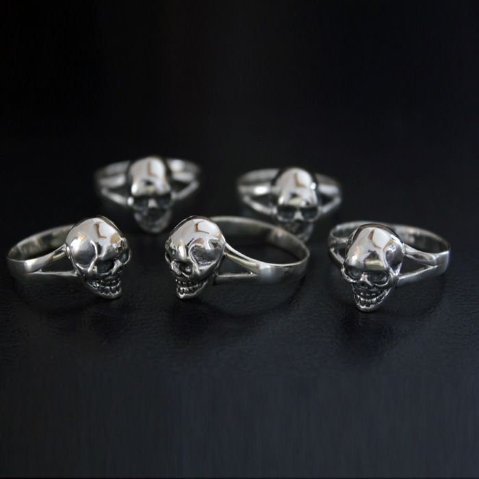 Handmade Thai Silver Skull Ring 925 pure silver skull ring skull jewelry women and boys punk jewelry gift