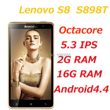 Original  Octa core 5.3” HD OGS Screen IPS GPS 13MP Unlocked Android phone 16G ROM Lenovo S8 S898T MTK6592 1280×720 smartphone