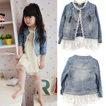 Girls Kids Lace Cowboy Jacket Denim Top Button Costume Outfits Jean Coat 2 7T