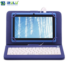 IRULU eXpro Brand Dark Blue Android4.4 Tablet PC External 3G/WIFI 7inch 1024*600 HD AllwinnerA33 Quad Core 16GB White Keyboard