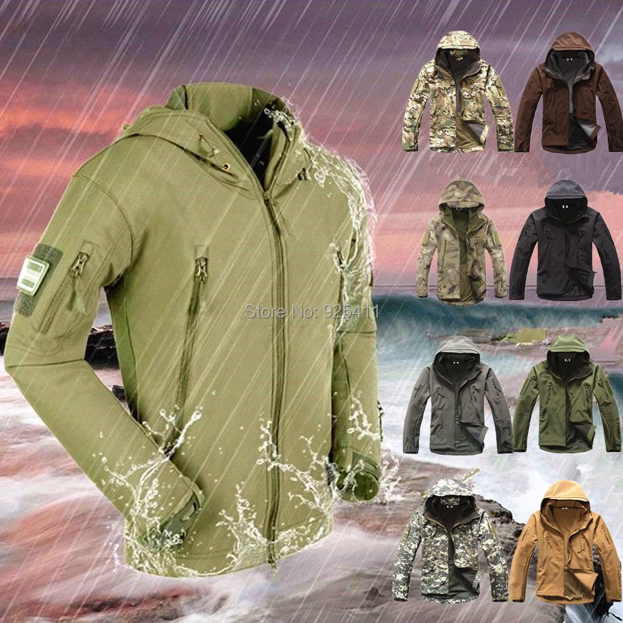 V 4 0 Men Outdoor Hunting Camping Waterproof Coats Jacket Army Coat Outerwear Hoodie Army Green