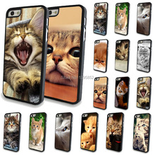 Free shipping New Brand Lovely Cat Painted Plastic Cases for iPhone 5/5S WHD745 1-15