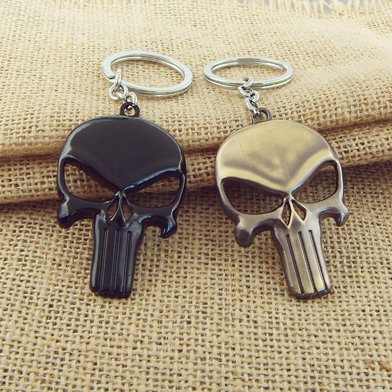 The Punisher Skull Logo Skeleton Movie Mask Fashion Keychain Key Chain Ring Fob Keyring personality jewelry key chain Gift