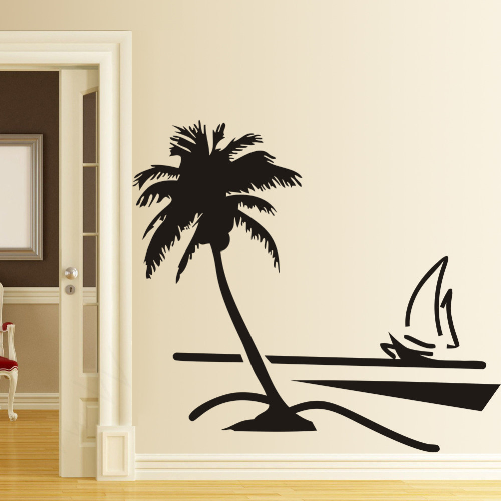 Palmboom muurstickers koop goedkope palmboom muurstickers loten ...