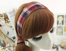 Classic 100 Cotton Vintage London Student Style Plaid Rabbit Ears Different Shape Hairband Headwear in Women