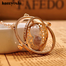 Schmuck 2016 new 18k gold plated chain jewelry accessories necklaces & pendants Time Converter Turner Hourglass necklace colier