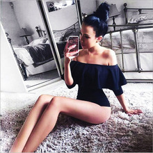 sd041 women clothes tops 2016 women strapless Slash neck jumpsuit women High-end T-shirt Slim women Tops