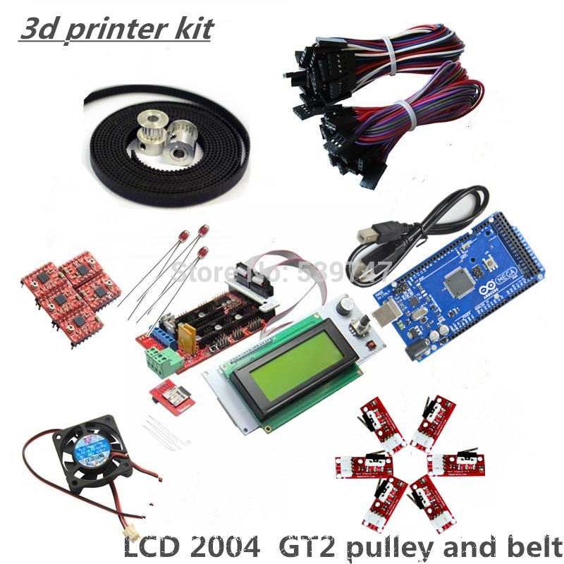 ramps kit Gt2 pulley RAMPS 1 4 Mega2560 rev3 5pcs A4988 6pcs Endstops Cooler Fan 3d