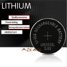 High quality NEW 1PCSX LIR2032 3.6V Button Coin Cell Battery LIR2032 Rechargeable Battery can replace CR2032 battery