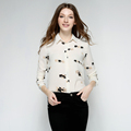 Hot Sale Lady Blouse Turn Down Collar Long Sleeve Printed Shirts Casual Office OL Loose Spring