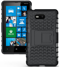 Rugged Silicone Heavy Duty Hard Case For Nokia Lumia 820 Armor Shell Double Color Shock Proof Cover