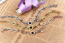 Free shipping black oil rose gold font b bracelet b font stainless steel pattern 18k font
