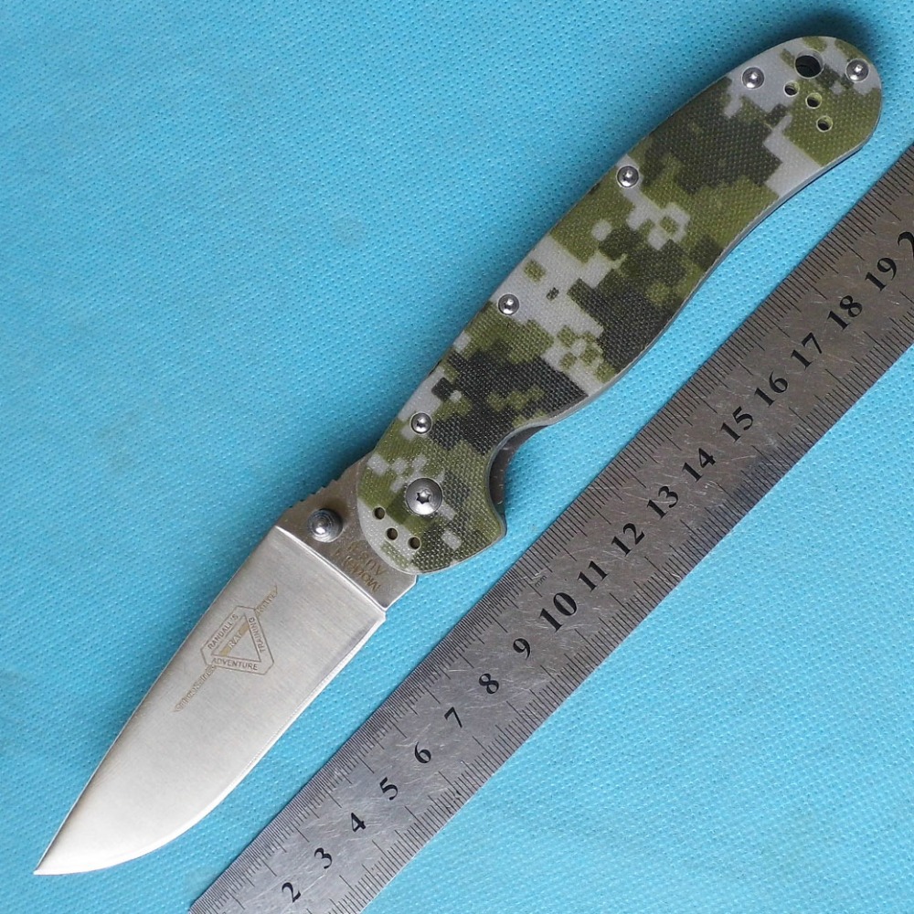 Ontario RAT Model 1 outdoor adventure and training folding Knife Orange G10 Handle AUS 8 blade