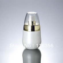 30ML white glass bottle with gold lid, glass lotion bottle