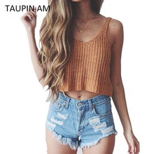 Sexy crop tops women 2016 spaghetti strap tank tops V neck womens tanks Sleeveless womens crochet top white black red camis