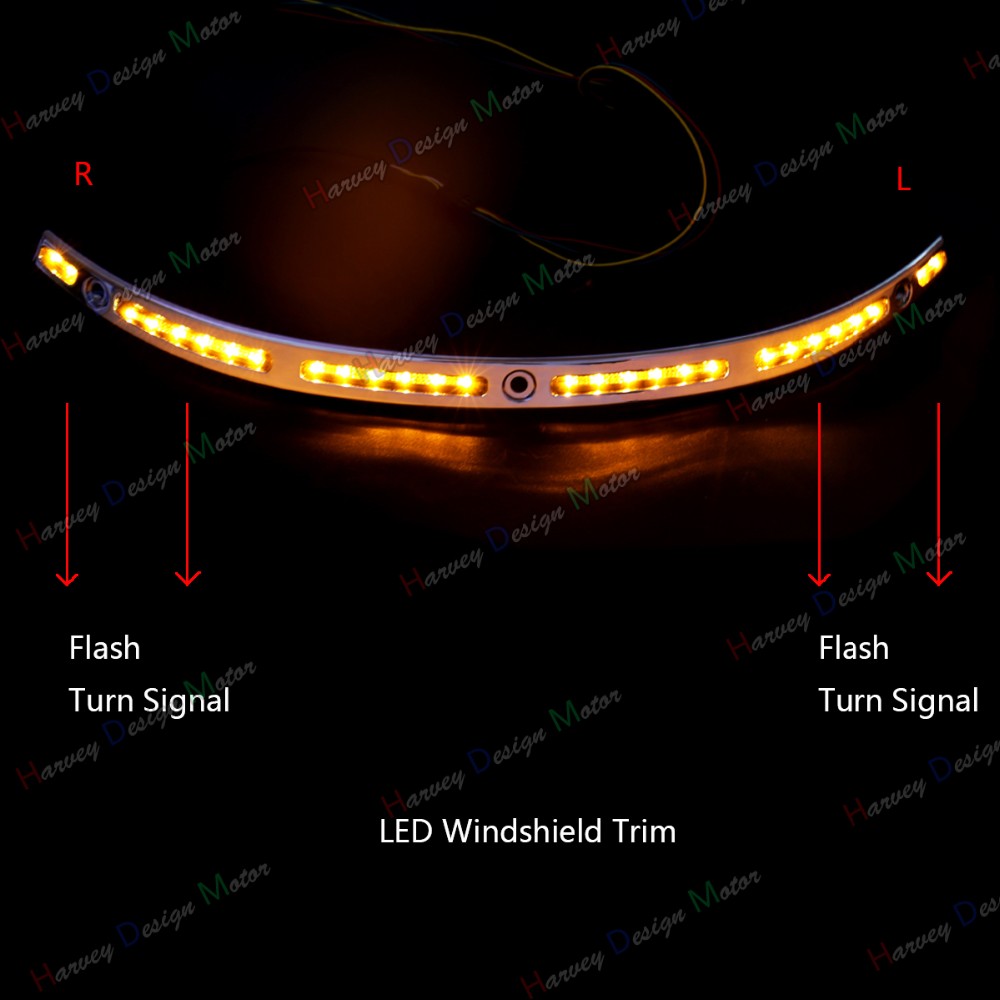 1X LED Illuminated Windshield Trim For Harley Touring ... 2008 yamaha stratoliner ignition wiring 