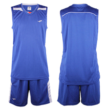 2016 new top mens sports basketball jersey set team sports blank uniforms running t-shirt tracksuit throwback print kits blue XL